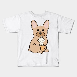 Cream French Bulldog Ice Cream Kids T-Shirt